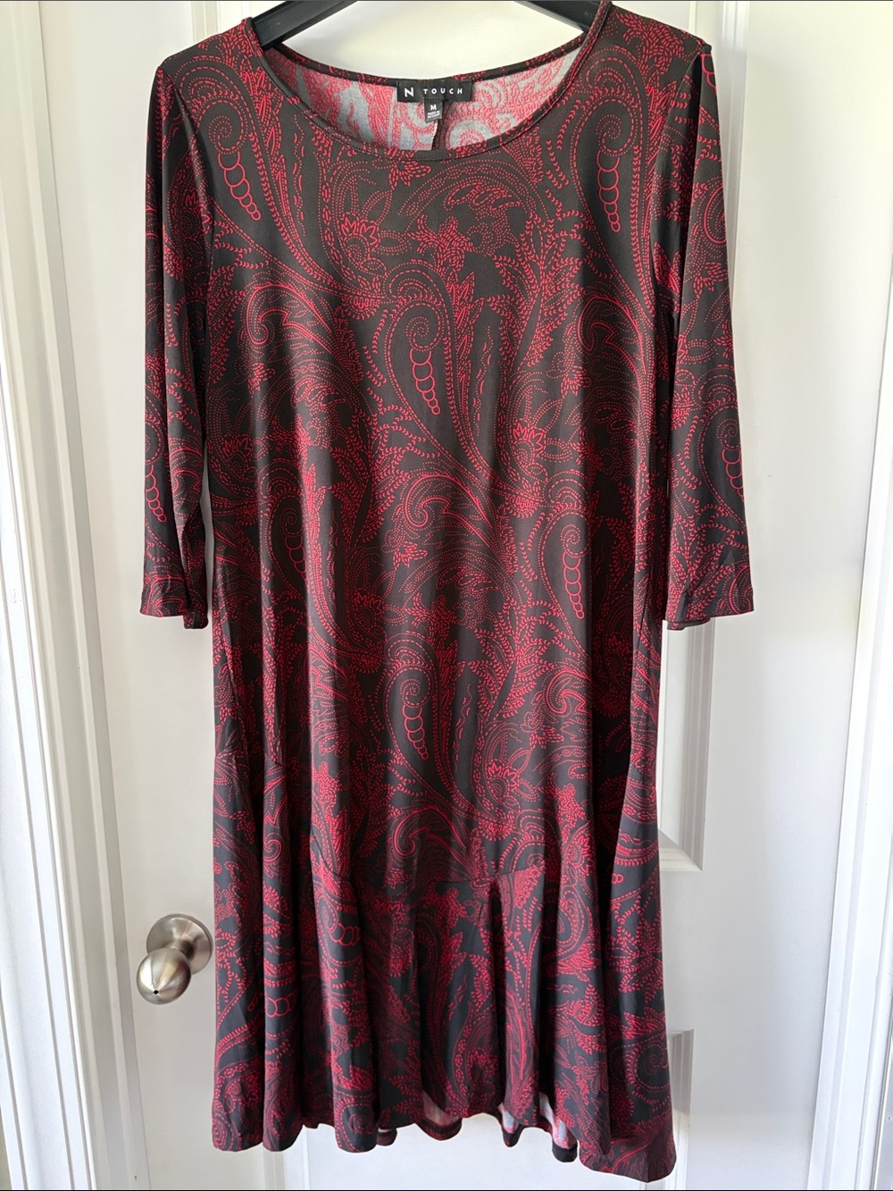 N Touch Women's Red Paisley Swing Dress
